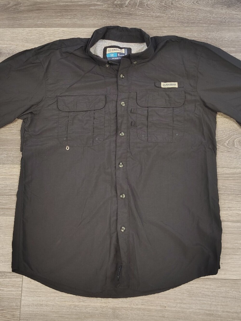 Magellan Outdoors Black Canvas Fishing Shirt Medium